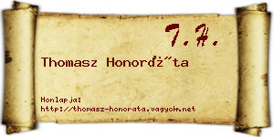 Thomasz Honoráta névjegykártya